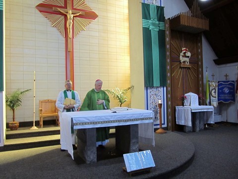  Bishop Bergie at the start of Mass